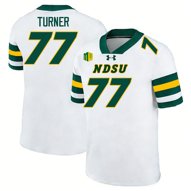 North Dakota State Bison #77 Billy Turner College Football Jerseys,Uniforms-White